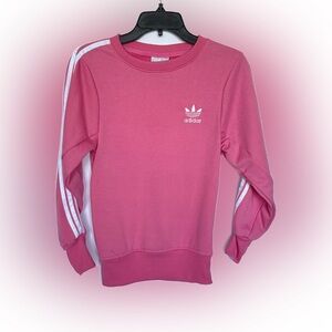 Adidas Pink Crewneck with White Logo Size XS Cotton Blend